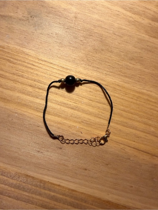Jewelry - Delicate Black Bead Adjustable Cord Bracelet